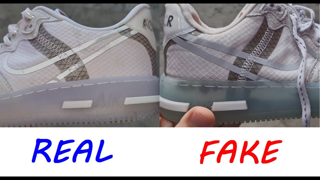 Nike Air Force 1 react real vs fake. How to spot fake Nike Air Force ...