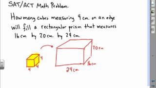 SAT ACT Math Problem:  Volume of a rectangular prism