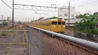 山陽本線  普通列車115系A-04編成 鴨方駅に到着