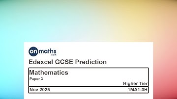 Nov 2025 Voorspelde Wiskunde GCSE Paper 3 Edexcel (Hogere Paper 3) Rekenmachine Examen 1MA1-3H