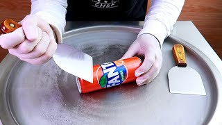 FANTA ORANGE ice cream rolls street food - ايس كريم رول فانتا برتقال