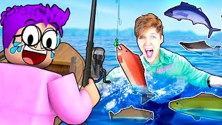 We Went FISHING In ROBLOX and *IN REAL LIFE*!? (LankyBox Playing ROBLOX FISCH!) screenshot 1