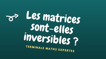 Vérifier si les matrices sont inversibles - terminale maths expertes