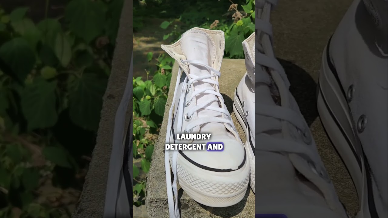 How to clean Converse tennis shoes without bleach or harsh chemicals  cleanbyjoy.com #cleaninghacks