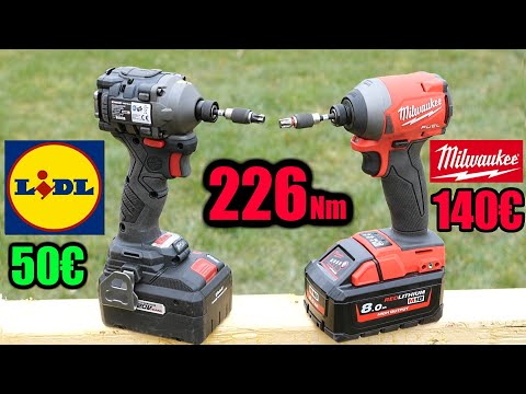 LIDL visseuse à chocs PARKSIDE PERFORMANCE 226 Nm brushless PDSSAP 20-Li B3 VS MILWAUKEE M18FID2-0 @BricovideoOvh