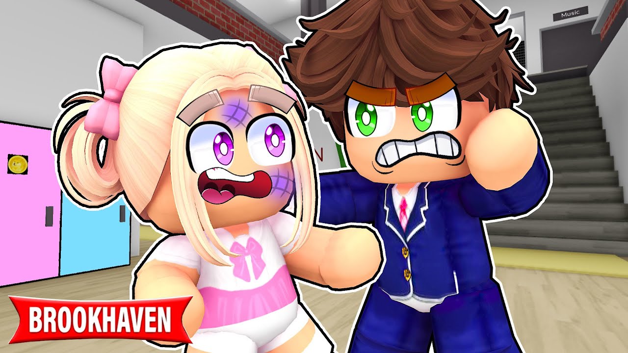 MAŁA AMI POBIŁA SIĘ w SZKOLE z ADASIEM na BROOKHAVEN w ROBLOX!