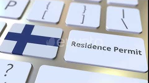 Residence Permit Text and Flag of Finland on Computer Keyboard | Motion Graphics - Envato elements