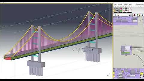 Parametric Design of suspension bridge using Grasshopper + Tekla Structures.