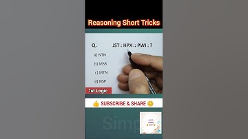 Analogy Reasoning Short Tricks | Analogy Reasoning Tricks | Simple Easy 55M #reasoningtricks #shorts