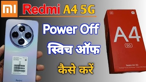 Redmi a4 5g mobile switch off kaise kare | how to power on off setting in redmi a4 5g