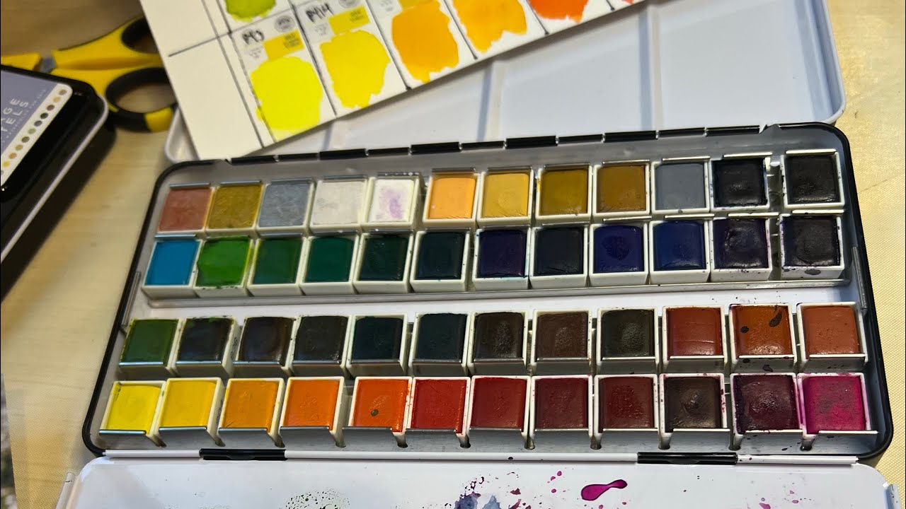 UNBOXING and SWATCHING! Mungyo Professional Watercolor Set Of 48 Half Pans  