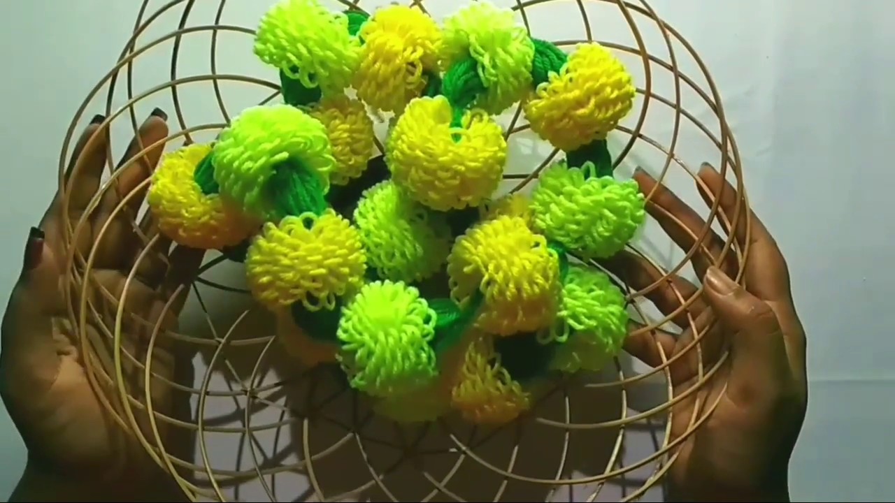 How to make woolen flower garland (in bangla/bengali) through some very