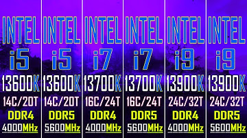 i9 13900K (DDR4 vs DDR5) vs i7 13700K (DDR4 vs DDR5) vs i5 13600K (DDR4 vs DDR5) ||
