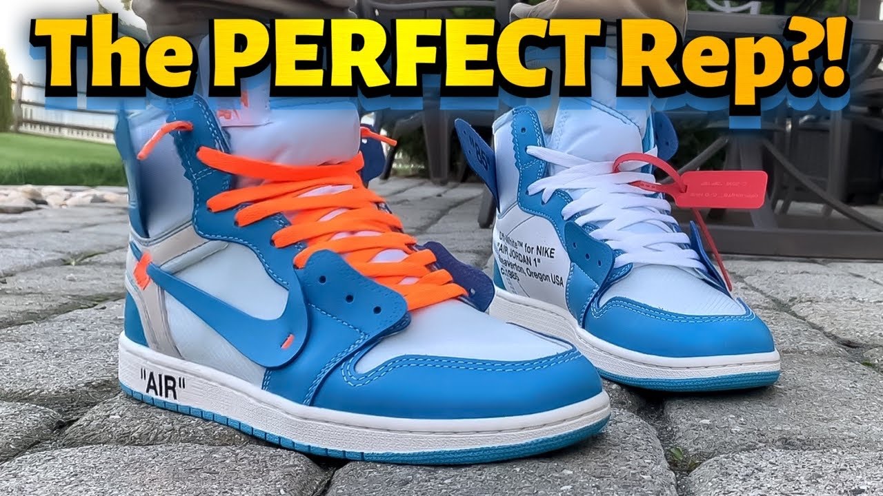 The Alternative) Off White Air Jordan 1 UNC University Blue Review and On  Foot!🔥 - YouTube