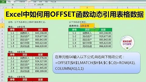 Excel教學 | Excel软件中如何用OFFSET函数动态引用表格数据？