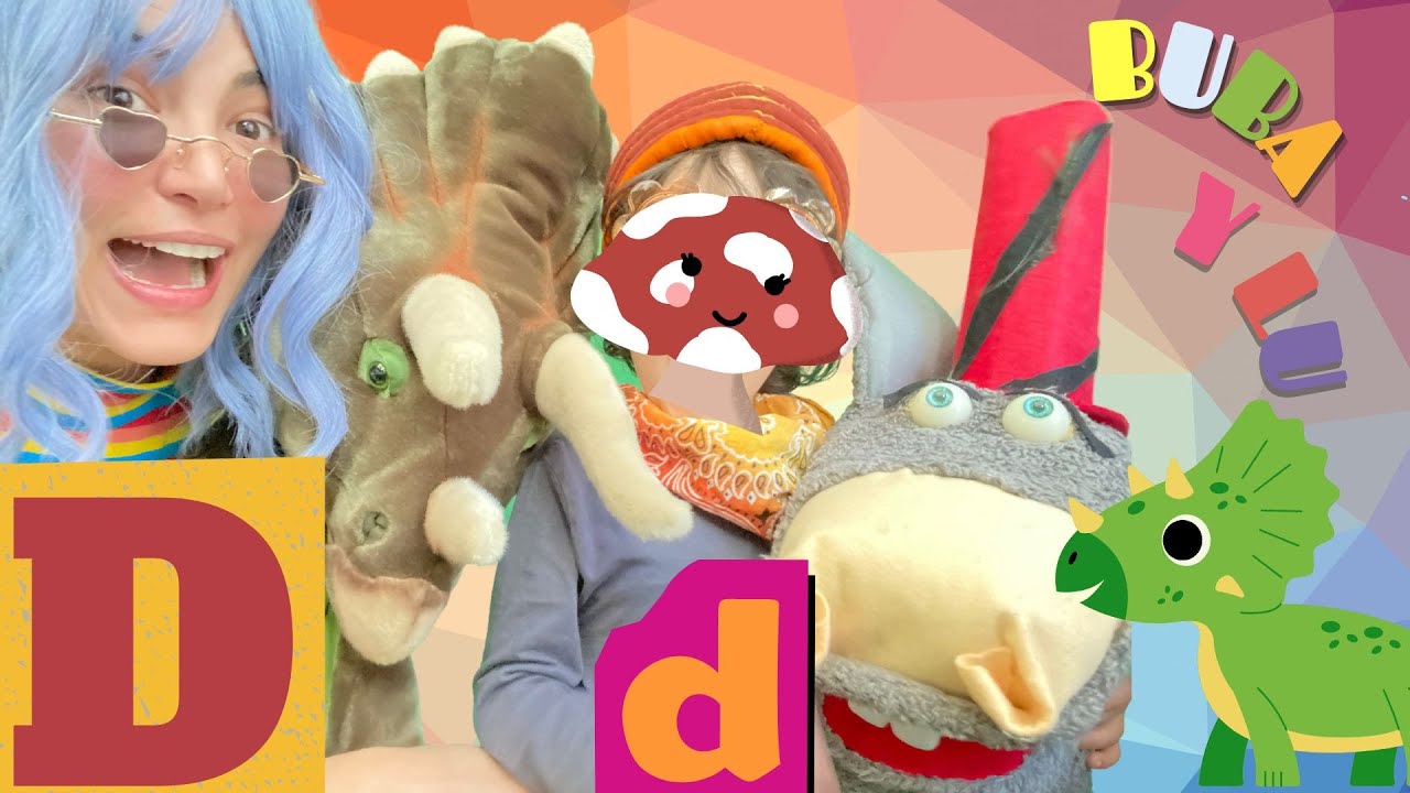 Abecedario letra D-DINOSAURIO. Ingles facil Videos educativos para niños Buba y Lu.