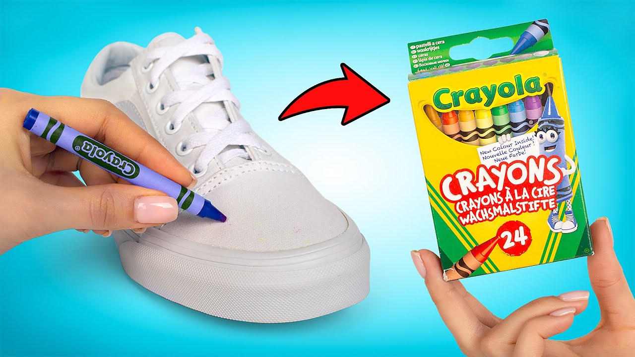 👟🎨Qué tal si reciclamos las viejas tenis con crayones?🖍👟