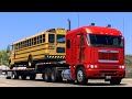 Freightliner argosy cat c16 8inch straight pipes hauling school bus