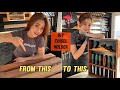 A young girl makes a chisel holder from pallet wood  diy my dream workshop  part 7