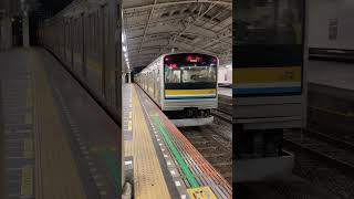 鶴見線国鉄205系T16編成鶴見駅発車するシーン