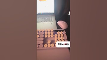 💜 Retro Purple Keyboard & Mouse ✨ Cute Round Keys + Wrist Rest #setup #desk #keyboard #shorts