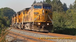 Union Pacific 6663 leading QEUNP - Aurora and Oregon City, Oregon