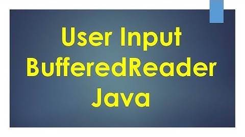 User Input using BufferedReader