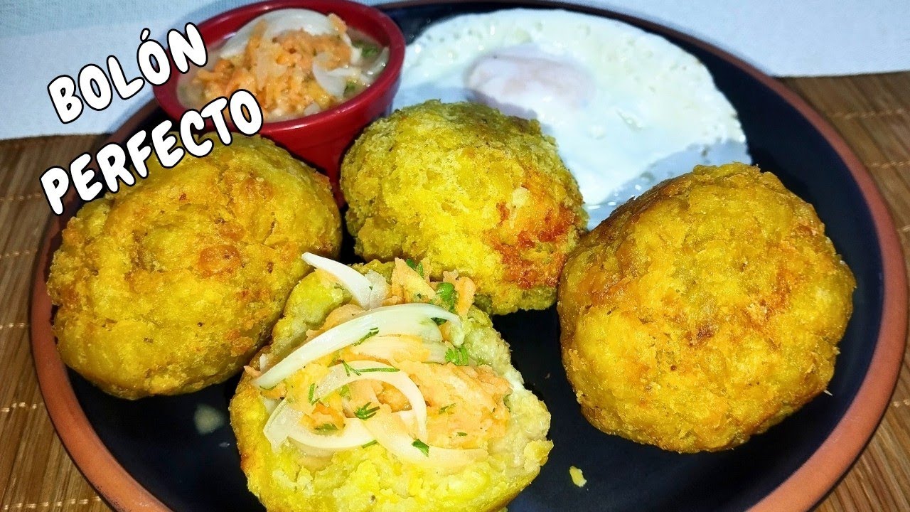 Bolón de plátano verde cocinado| Fácil y delicioso 