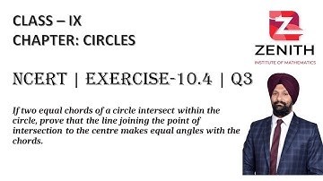 If two equal chords of a circle intersect within the circle, prove that the line joining the.......