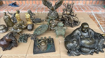 Phật Di Lạc Bằng Đồng To _ Thần Tài Triệu Công Minh. Tối 10/9 #đồcổcầnthơ #đồcổ