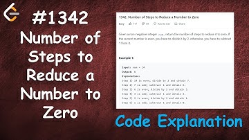 Number of Steps to Reduce a Number to Zero | Live Coding with Explanation | Leetcode - 1342