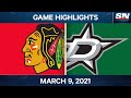 NHL Game Highlights | Blackhawks vs. Stars – Mar. 9, 2021