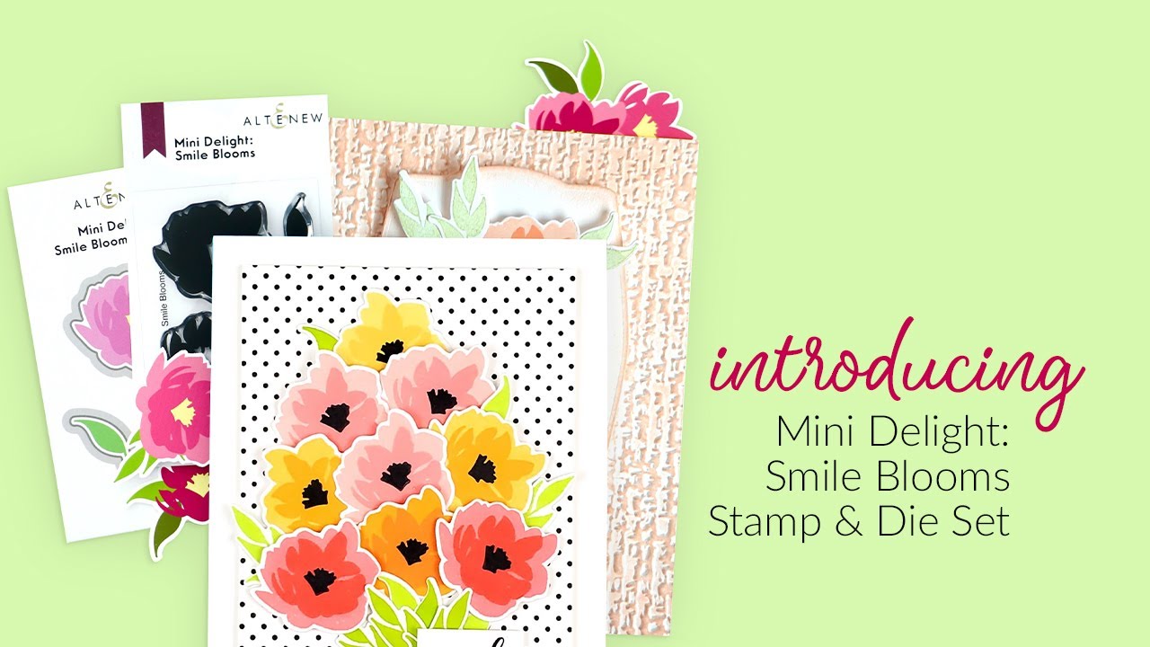 Beautiful Mini Floral Stamp & Die Set for Paper Crafting - Mini Delight: Smile Blooms