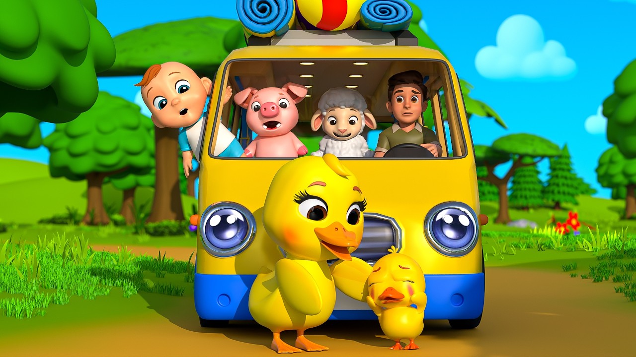 Playtime with Coco & Baby Animals on the Kids Bus | Wheels on the Bus Nursery Songs & Musical Rhymes