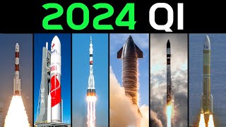 Rocket Launch Compilation 2024 - Q1