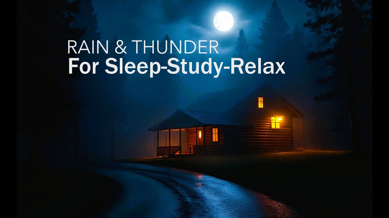 ⛈️ Heavy Rain & Thunder Sounds at Night Warm Cabin Escape Deep Sleep ...