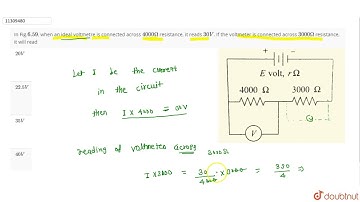 In Fig.6.59, when an ideal voltmetre is connected across 4000 Omega resistance, it reads 30 V. I...