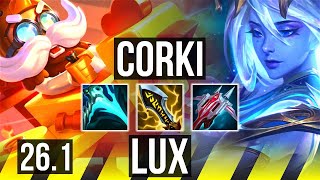 CORKI &amp; Bard vs LUX &amp; Thresh (ADC) | 46K damage | NA Master | 26.1