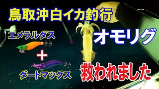 【オモリグ】鳥取沖での白イカ釣行　ラスト20分エメラルダスとダートマックスに助けられた一日