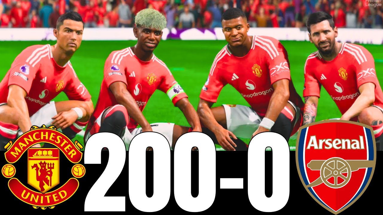 FC 25 -MESSI RONALDO NEYMAR & MBAPPE | ALL STARS | MANCHESTER UNITED 100-0 ARSENAL