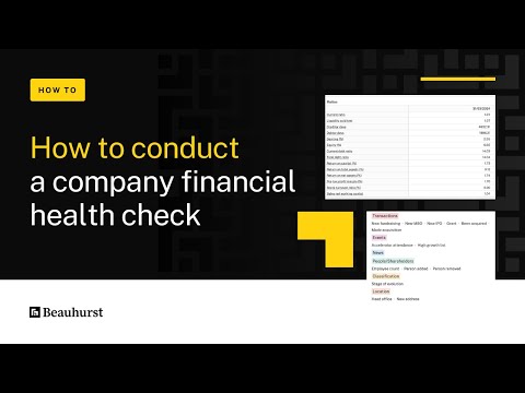 How to conduct a financial health check - video from Beauhurst