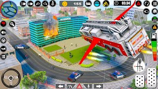 Flying Futuristic Firefighter Truck in Big City Rescue Simulator - Android Gameplay. screenshot 5