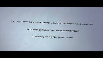 Terrible First Intro Video