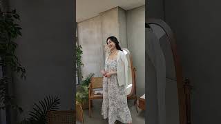 뷔스티에 프릴 롱 원피스