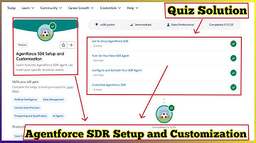 Agentforce SDR Setup and Customization | Salesforce Trailhead | Quiz Solution