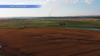 West Ukraine fields and river Dnister Aerial Західна Україна Дністер і поля