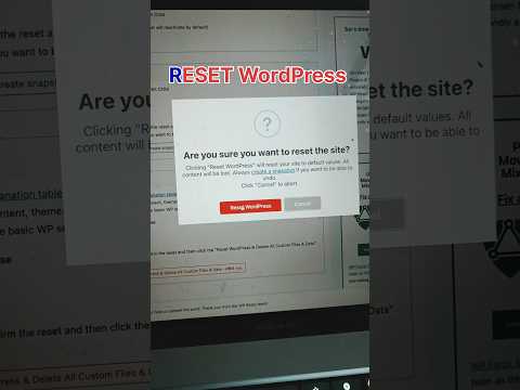 Reset WordPress To