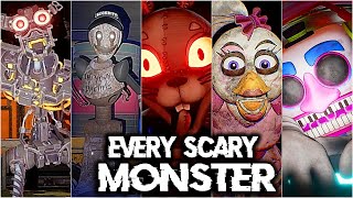 Every SCARY Monster in FNAF Security Breach with JUMPSCARES ft Gameplay