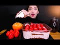 🍓Korean Strawberry tiramisu😋딸기폭탄 티라미수!!😍 [Strawberry, Tiramisu, Cheonhyehyang, Orange] Mukbang