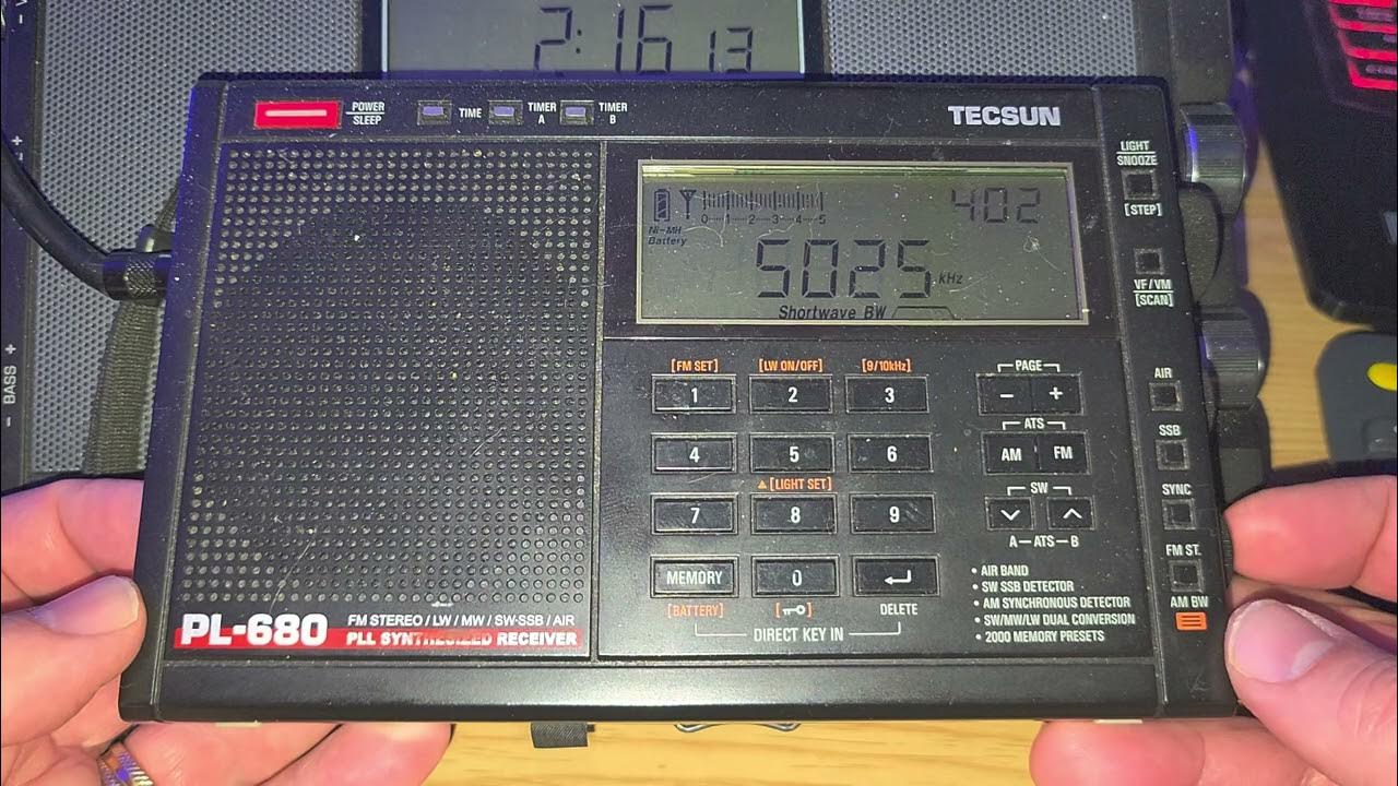 Tecsun PL680 Radio Rebelde Cuba 5025 kHz Shortwave on MLA 30 loop